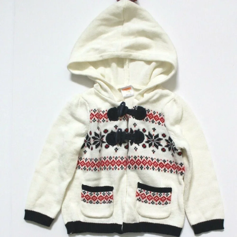 Gymboree Toggle Pom-pom Hoodie Cardigan Sweater Size 18M-24M